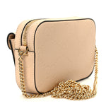 Calfskin GG Super Mini Debossed Chain Wallet Light Beige