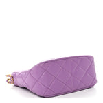Lambskin Quilted Small Pick Me Up Hobo Purple