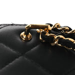 Lambskin Quilted Vanity Clutch With Chain Black