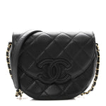 Caviar Quilted Small Messenger Flap Black