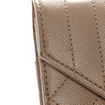Grain De Poudre Textured Mixed Matelasse Medium Triquilt Monogram Satchel Dark Beige