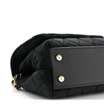 Velvet Crystal Quilted Extra Mini Coco Handle Flap Black