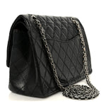 Aged Calfskin Quilted 2.55 Reissue 225 Flap Black