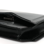 Calfskin Bow Cut Chain Wallet Black