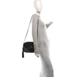 Lambskin Quilted CC Tassel Camera Case Black