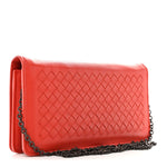 Nappa Intrecciato Continental Wallet on Chain Red