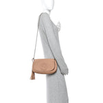 Pebbled Calfskin Medium Soho Flap Crossbody Camelia