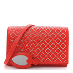 Calfskin Arabesque Studded Franca Crossbody Piment