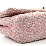 Tweed Medium Double Flap Pink