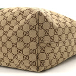 GG Monogram Web Large Giglio Tote Beige Brown