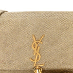 Metallic Canvas Woven Small Classic Monogram Kate Tassel Chain Wallet Gold
