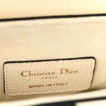 Grained Calfskin Mini Saddle Bag White
