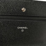Caviar Quilted Wallet on Chain WOC Black