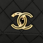 Caviar Quilted Small Coco Handle Flap Black