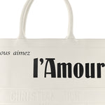 Calfskin Large Surrealism Book Tote Ivory