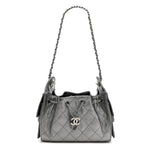 Metallic Caviar Quilted Mini Chanel 25 Handbag Anthracite