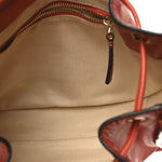 Grained Calfskin Rockstud Bucket Bag Orange