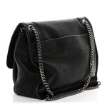 Grained Lambskin Monogram Large Niki Chain Satchel Black