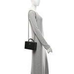 Lambskin Quilted Small CC Top Handle Box Bag Black
