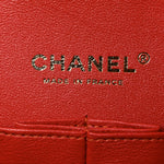 Caviar Quilted Medium Double Flap Light Red