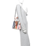 Canvas Graffiti Floral Printed Medium Lady Dior Multicolor