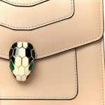Calfskin Serpenti Forever Top Handle Beige Green