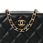 Lambskin Quilted CC Pearl Crush Camera Case Black