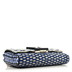 Calfskin Epi Smock Louise MM Chain Clutch Blue White Black