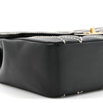 Calfskin Quilted Wild Stitch Large Top Handle Flap Black