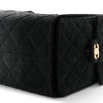 Washed Denim Quilted Small Chanel 25 Handbag Black