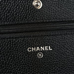 Caviar Quilted Wallet on Chain WOC Black