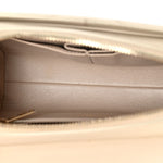 Calfskin Chevron Quilted Large Medal Flap Light Beige