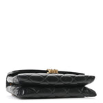Lambskin Quilted Chanel 19 Chain Flap Wallet Black