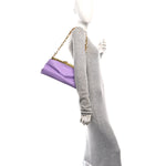 Box Calfskin Diamond Frame Clutch Wisteria