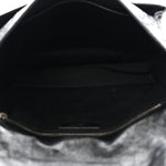 Crinkled Calfskin Matelasse Monogram Medium Niki Chain Satchel Black