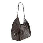Caviar Quilted Small Chanel 25 Handbag Dark Brown