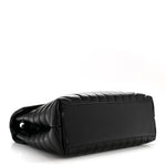 Calfskin Y Quilted Monogram Monochrome Medium Loulou Chain Satchel Black