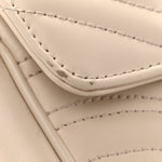 Calfskin Matelasse Mini GG Marmont Shoulder Bag White