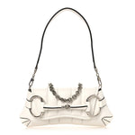 Nappa Vertical Matelasse Small Maxi Horsebit Chain Shoulder Bag Great White