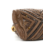 Snakeskin Grained Calfskin Chevron Paddington Brown