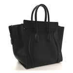 Drummed Calfskin Mini Luggage Black