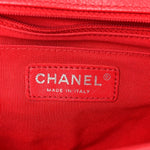 Caviar Chevron Quilted Single Flap Red