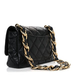 Lambskin Quilted Large CC Funky Town Flap Black