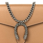 Dollar Calfskin Crystal Mini Dionysus Chain Wallet Natural Tan Black Diamond