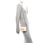 Boarded Plutone Calfskin Horsebit 1955 Wallet On Chain Mystic White