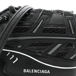 Faux Calfskin Fabric Sneakerhead Crossbody Wallet Black