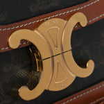 Calfskin Triomphe Canvas Teen Triomphe Bag Tan