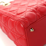 Lambskin Cannage Medium Lady Dior Red