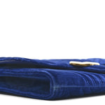 Velvet Matelasse GG Marmont Clutch Cobalt Blue