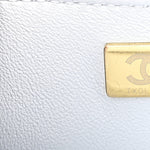 Shiny Lambskin Quilted Pearl Twist Mini Square Flap Light Blue